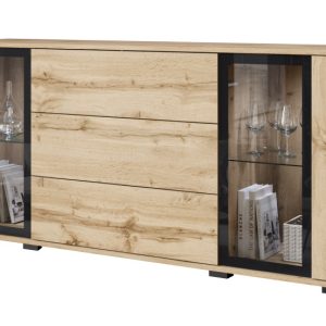 Witryna z szufladami FARO 150 cm dąb wotan 757247 Witryna z szufladami FARO 150 cm dąb wotan 757247