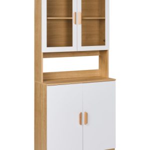 Witryna ze szklaną gablotą CYGNET 80 cm Biały 727523
