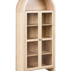 Witryna ze szklaną gablotą GLENWOOD 79 cm Jasnobrązowy 727525