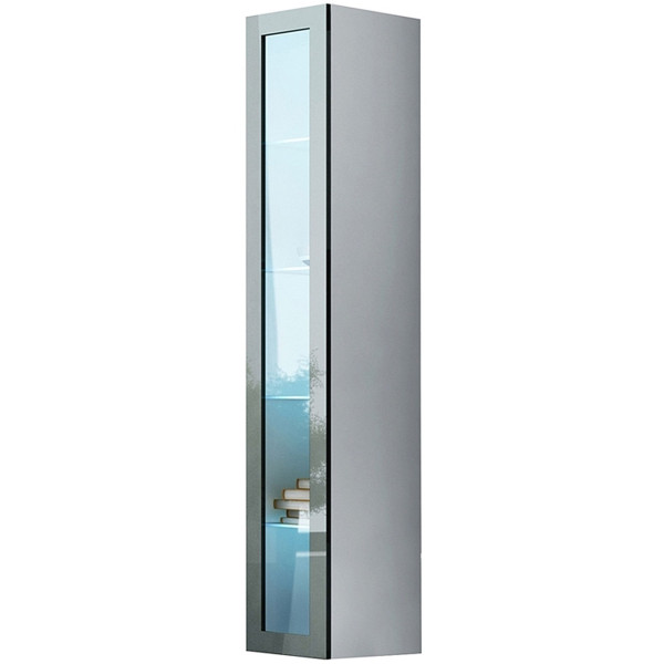 Witryna ze szkłem VEGA GREY A VG3 biały / szary połysk 233769