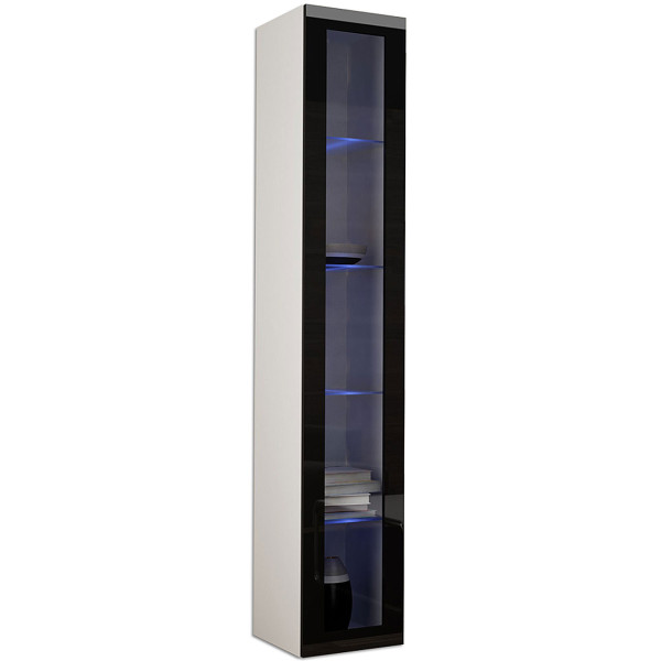 Witryna ze szkłem VEGA VG3B biały / czarny połysk 233772