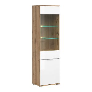 Witryna Zele 56 cm z 2 drzwiami dąb wotan/biały połysk 20231 Witryna Zele 56 cm z 2 drzwiami dąb wotan/biały połysk 20231