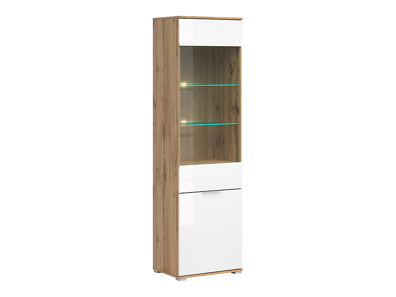 Witryna Zele 56 cm z 2 drzwiami dąb wotan/biały połysk 20231
