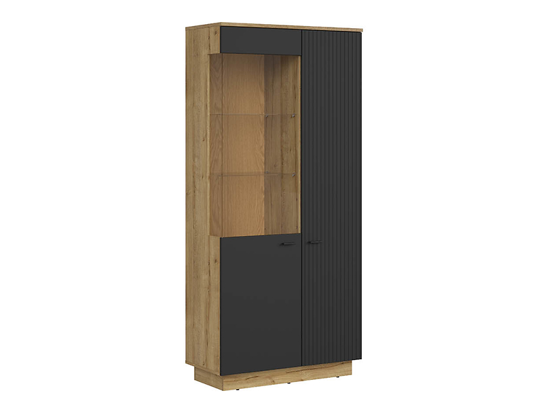 Witryna Zenda 91 cm z 2 drzwiami dąb waterford/czarny 136758