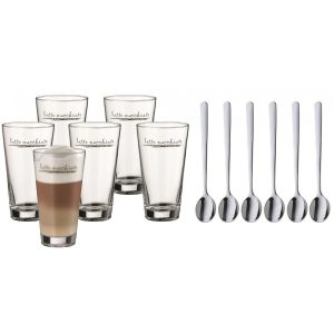 WMF Komplet 6 szklanek 300ml do latte macchiato + łyżeczki 807154