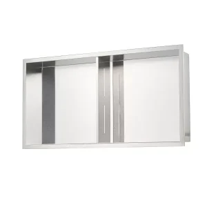 Wnęka prysznicowa 33×63 cm podwójna stal nierdzewna wodoodporna srebrna 936240 Wnęka prysznicowa 33×63 cm podwójna stal nierdzewna wodoodporna srebrna 936240