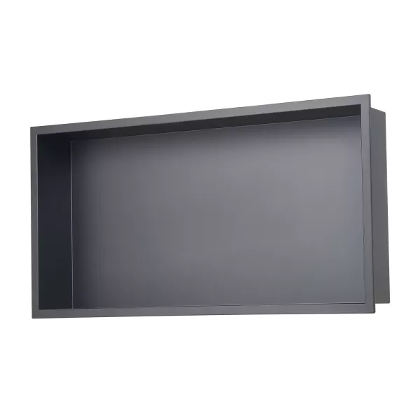 Wnęka prysznicowa 33x63 cm stal nierdzewna czarna wodoodporna półka 936241