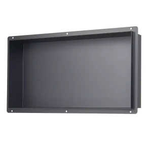 Wnęka prysznicowa 33x63cm czarna stal nierdzewna bez ram łazienka 936238 Wnęka prysznicowa 33x63cm czarna stal nierdzewna bez ram łazienka 936238