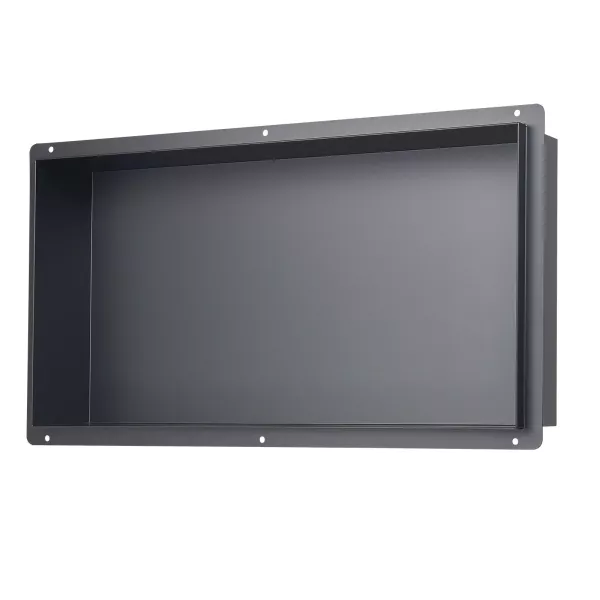 Wnęka prysznicowa 33x63cm czarna stal nierdzewna bez ram łazienka 936238