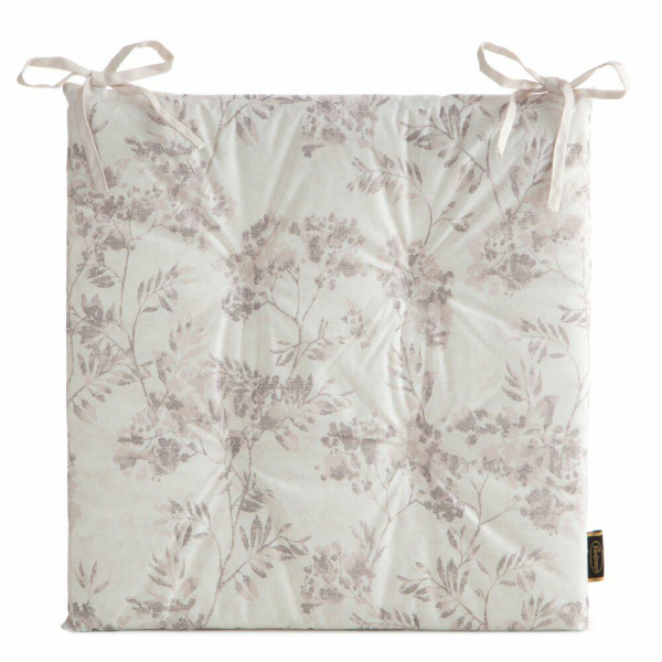 Wodoodporna poduszka na krzesło GARDEN 43x43 cm beżowo kremowa wzór rośliny 1044438