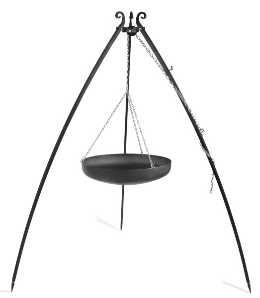 Wok na trójnogu 200 cm, LARGO, stal naturalna, 60 cm | TYLETEGOTU 996347