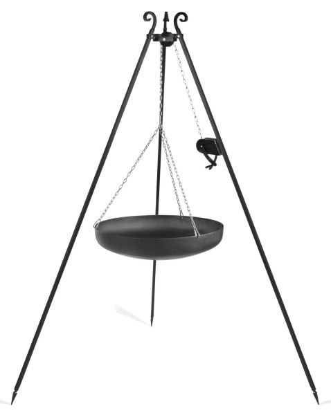 Wok na trójnogu z kołowrotkiem 180 cm, TRIVO, stal, 60 cm | TYLETEGOTU 996358