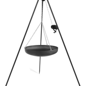 Wok na trójnogu z kołowrotkiem 180 cm, TRIVO, stal, 70 cm | TYLETEGOTU 996385 Wok na trójnogu z kołowrotkiem 180 cm, TRIVO, stal, 70 cm | TYLETEGOTU 996385