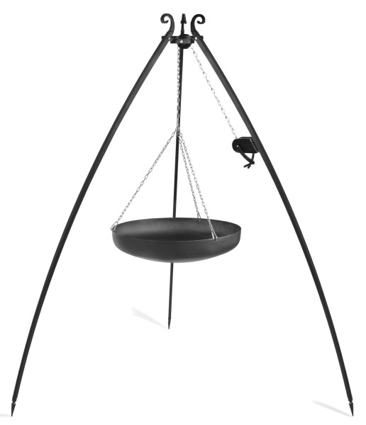 Wok na trójnogu z kołowrotkiem 200 cm, LARGO, stal, 70 cm | TYLETEGOTU 996371