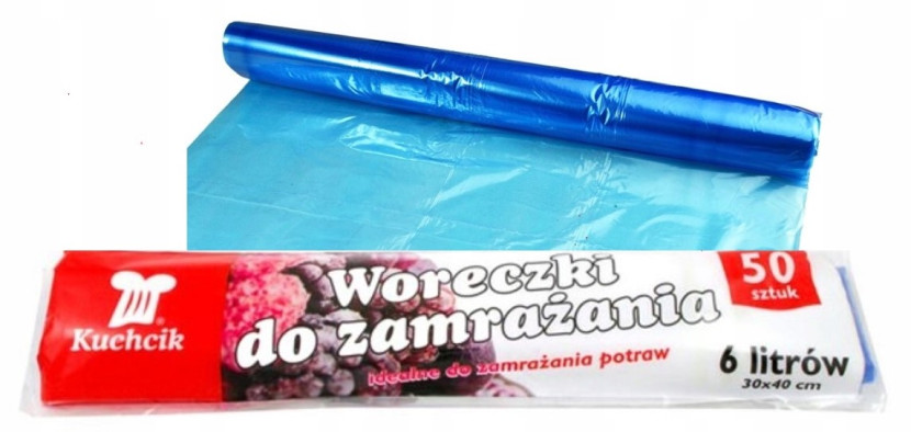 Woreczki na mrożonki ryby warzywa owoce pojemność 6 litrów 50szt Kuchcik 1033427