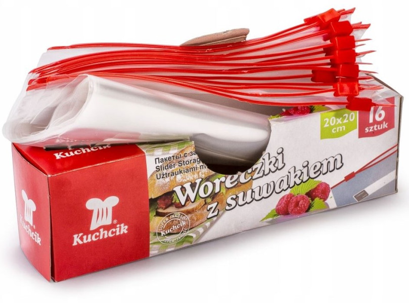 Woreczki śniadaniowe strunowe mocne 20 x 20 cm 16 sztuk Kuchcik 814064
