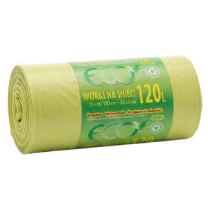 Worki na śmieci Żółte LDPE bardzo mocne 120 litrów 25 szt./rolka 1070474 Worki na śmieci Żółte LDPE bardzo mocne 120 litrów 25 szt./rolka 1070474