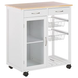Wózek kuchenny drewniany szafka biały 172083 Wózek kuchenny drewniany szafka biały 172083