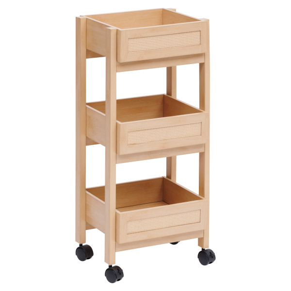 Wózek łazienkowy mobilny Cane beżowy MDF organizer na kółkach 3 półki 1055458