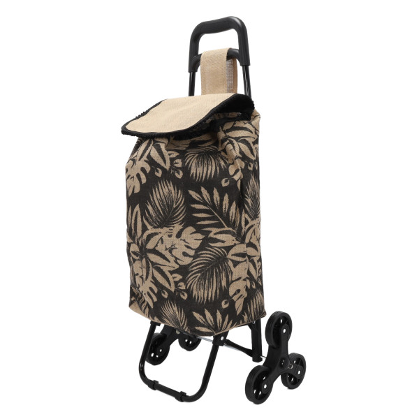 Wózek na zakupy na kółkach, jutowa torba, 33 l 80653