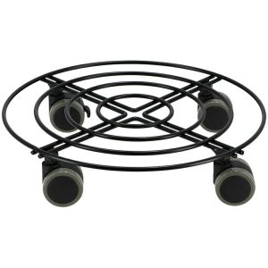 Wózek pod donicę metalowy czarny 28 cm na kółkach 949331 Wózek pod donicę metalowy czarny 28 cm na kółkach 949331
