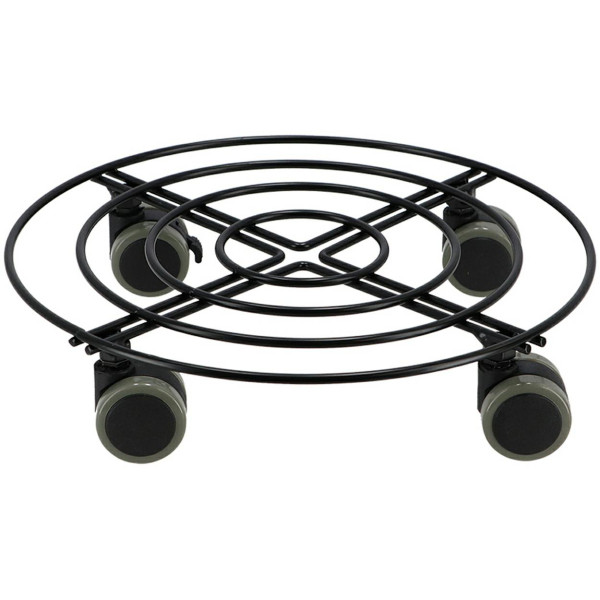 Wózek pod donicę metalowy czarny 28 cm na kółkach 949331