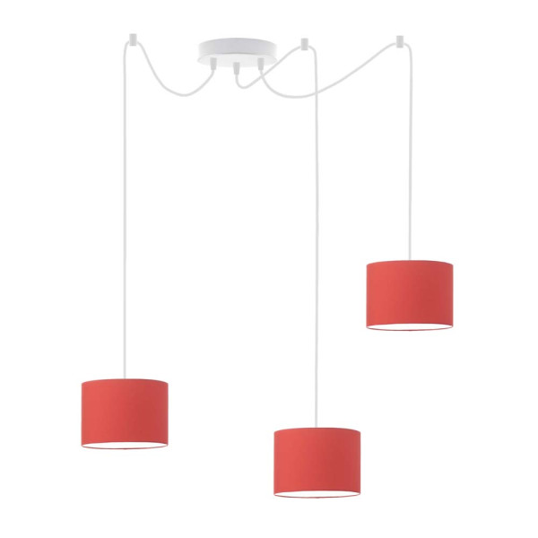 Współczesna lampa wisząca WAIKIKI W3 Biały - Czerwony 879997