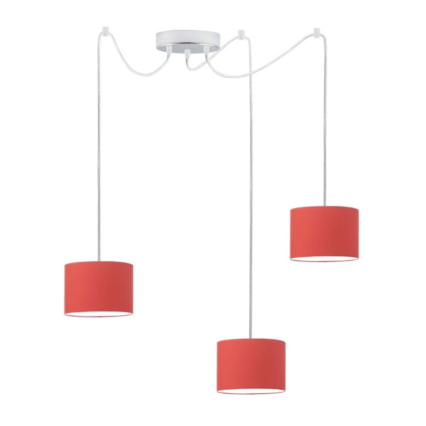 Współczesna lampa wisząca WAIKIKI W3 Chrom - Czerwony 879965