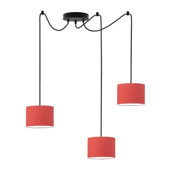 Współczesna lampa wisząca WAIKIKI W3 Czarny - Czerwony 879922