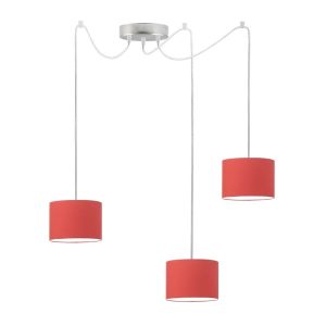 Współczesna lampa wisząca WAIKIKI W3 Stal Szczotkowana – Czerwony 879915 Współczesna lampa wisząca WAIKIKI W3 Stal Szczotkowana – Czerwony 879915