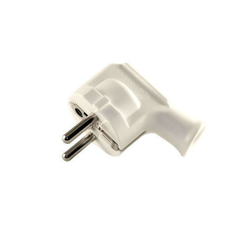 Wtyczka kątowa z uziemieniem Unischuko biała Elgotech WT-35 1031324