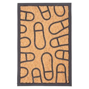Wycieraczka antypoślizgowa koksowa Stopy 40×60 cm brązowa 357193 Wycieraczka antypoślizgowa koksowa Stopy 40×60 cm brązowa 357193