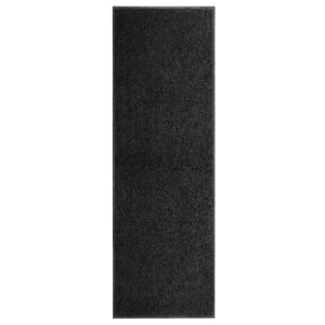 Wycieraczka Czarny 60 x 180 cm Tkanina vidaXL 1100591 Wycieraczka Czarny 60 x 180 cm Tkanina vidaXL 1100591