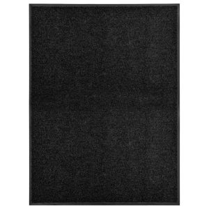 Wycieraczka Czarny 90 x 120 cm Tkanina vidaXL 1100540 Wycieraczka Czarny 90 x 120 cm Tkanina vidaXL 1100540
